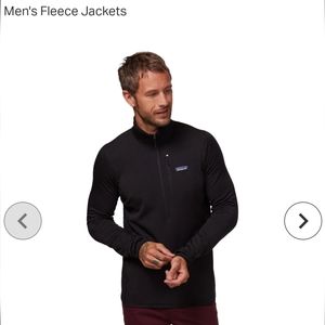 Patagonia R1 tech waffle fleece men's S black half zip pullover